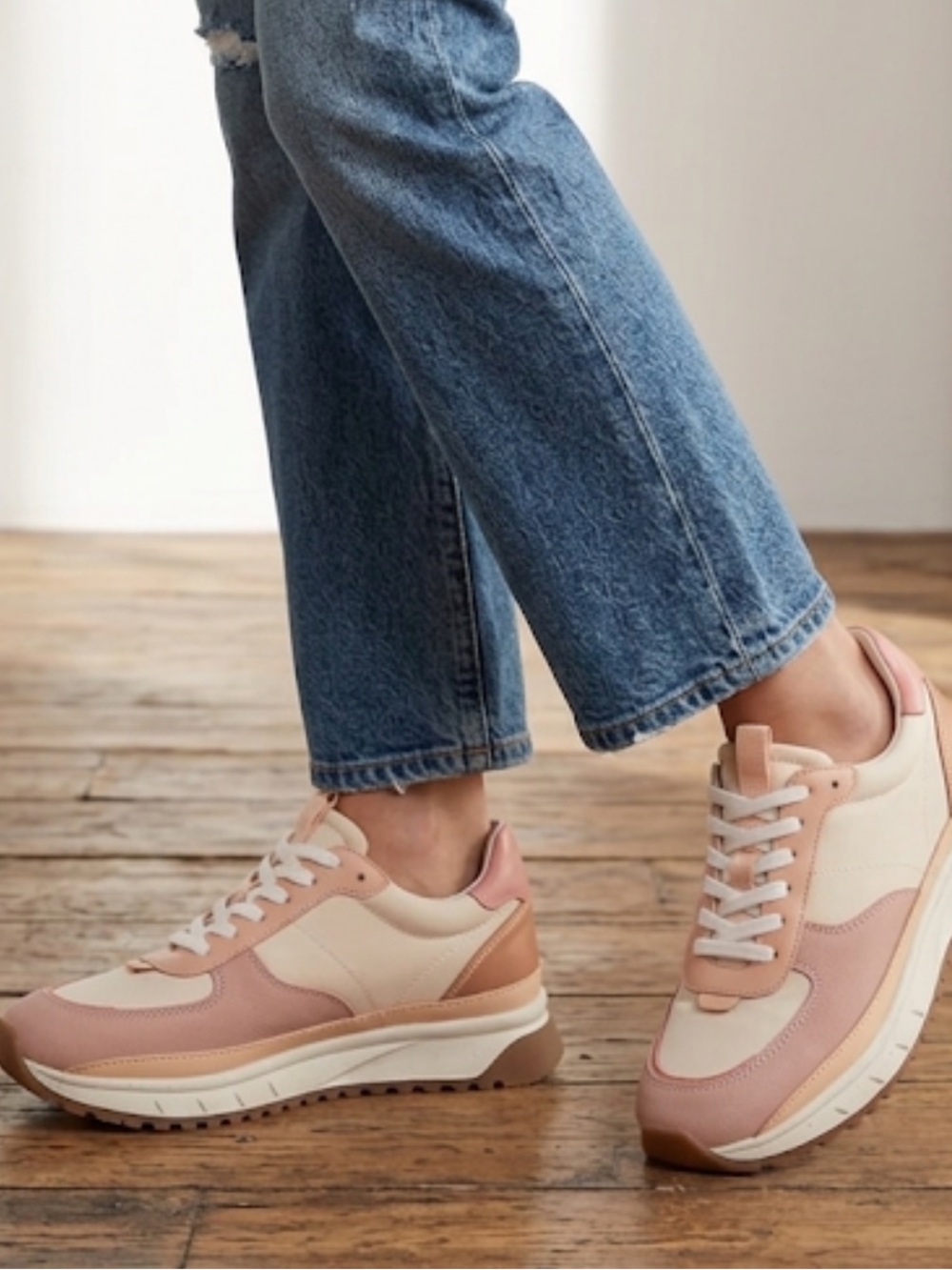 Madewell NWOT Kickoff Pink Cream Trainer Sneaker Madewell Athletic Shoe Size 7